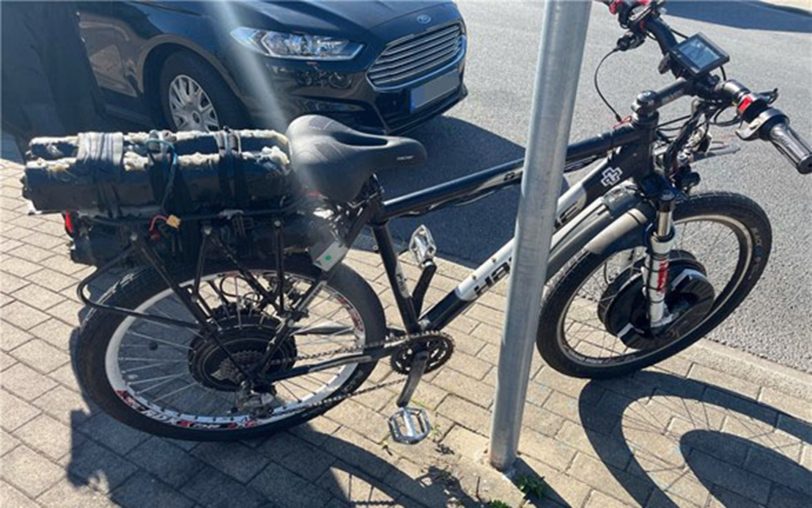 Das selbstgebaute E-Bike eines Herners, welches von der Polizei sichergestellt wurde.