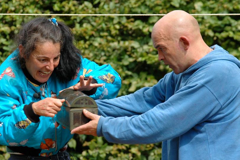 Birgit Iserloh und Ralf Lambrecht in dem Stück Himmelsleiter.