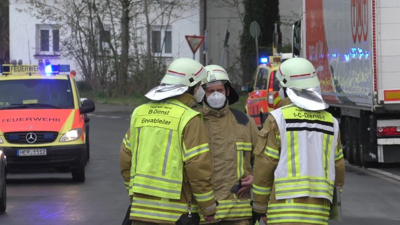 Feuerwehreinsatz durch Gefahrgutverdacht am Wertstoffhof am 14.4.2021.