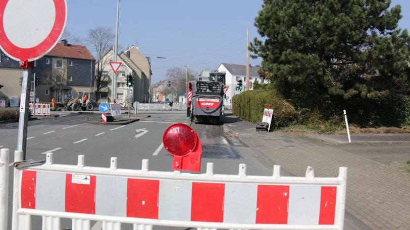 Die Fahrbahnerneuerung an der Rathausstraße.