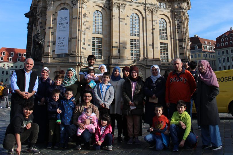 Mitglieder der Islamischen Gemeinde besuchen das Konzentrationslager Buchenwald.