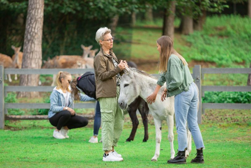 Petra Wiethoff ist Fachfrau für die tiergestützte Therapie und begleitet die Kinder und Jugendlichen in den Therapiestunden.