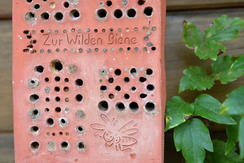 Insektenhotels im BUND-Garten an der Vinckestraße.