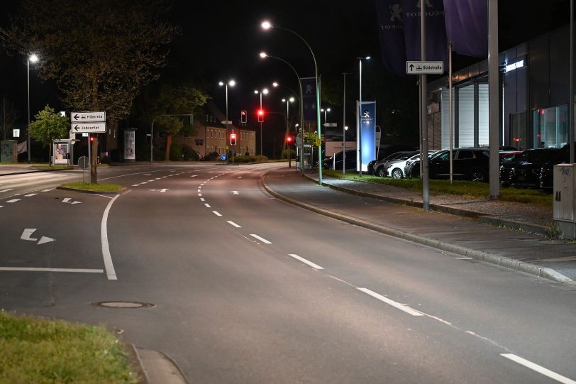 Leere Straßen während der Ausgangssperre in Herne