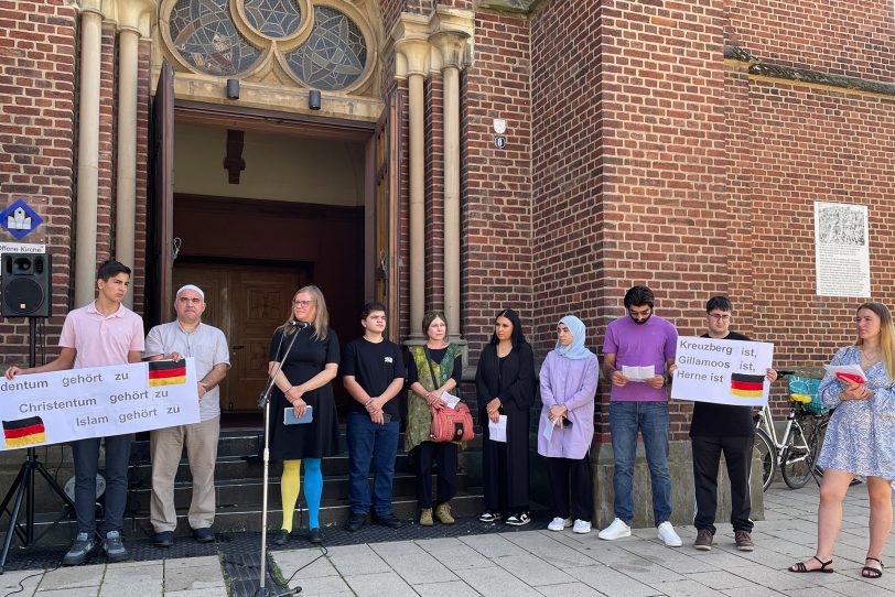 Friedensgebet am 9. September 2023 vor der Kreuzkirche.