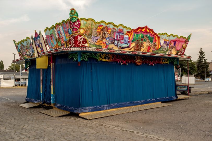 Aufbau der Cranger Kirmes 2018.