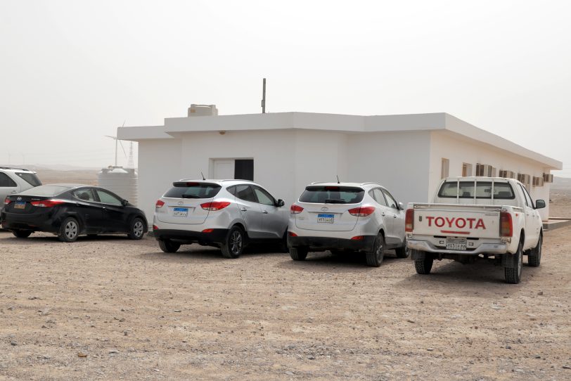 Zentrum des Windparks in der Nähe von Hurghada, Ägypten.