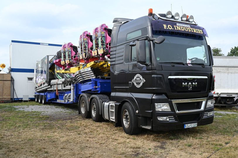 Aufbau der Cranger Kirmes 2022 - Stand 22.07.2022