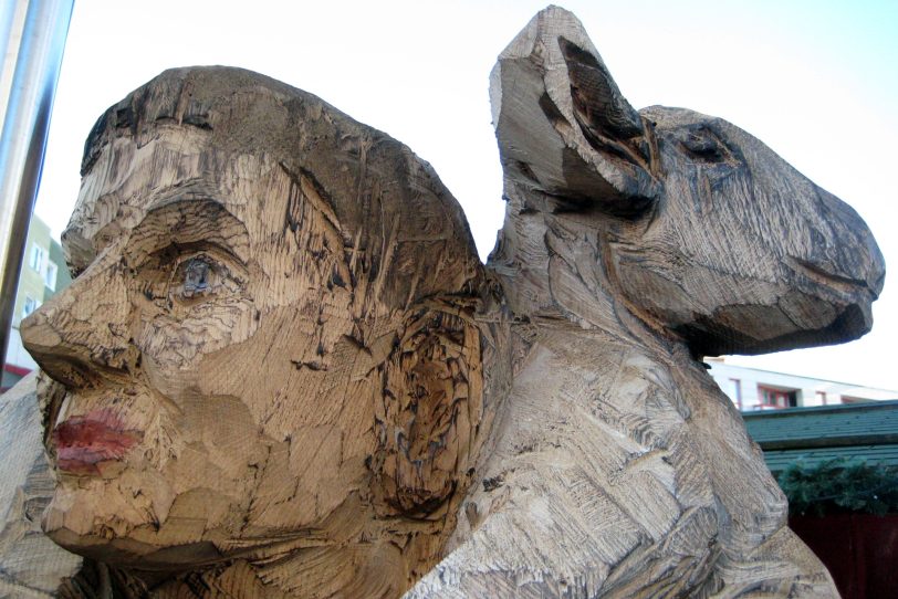 Hirten Holzfigur.