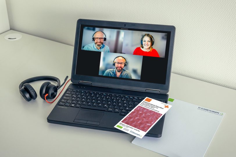 Informierten online über Divertikel: Dr. Viktor Rempel, Chefarzt der Klinik für Gastroenterologie des St. Anna Hospital Herne, Dr. Martin Jazra, Leitender Oberarzt der Klinik für Allgemein- und Viszeralchirurgie des St. Anna Hospital Herne und Stefanie Biermann, Ernährungsberatung der St. Elisabeth Gruppe.