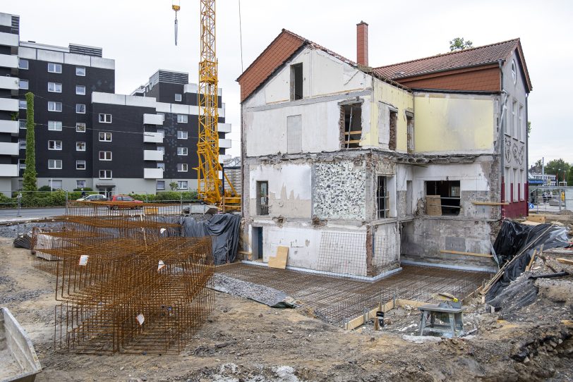 Die Baustelle für das evangelische Gemeindehaus. (Archiv)