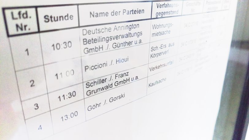 Infotafel im Gericht.