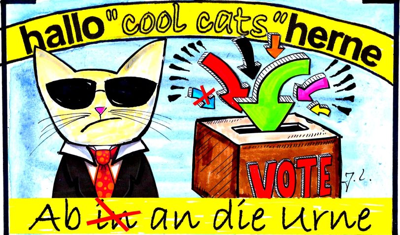 Die Cool Cats zur Bundestagswahl 2021 am Sonntag, 26. September.