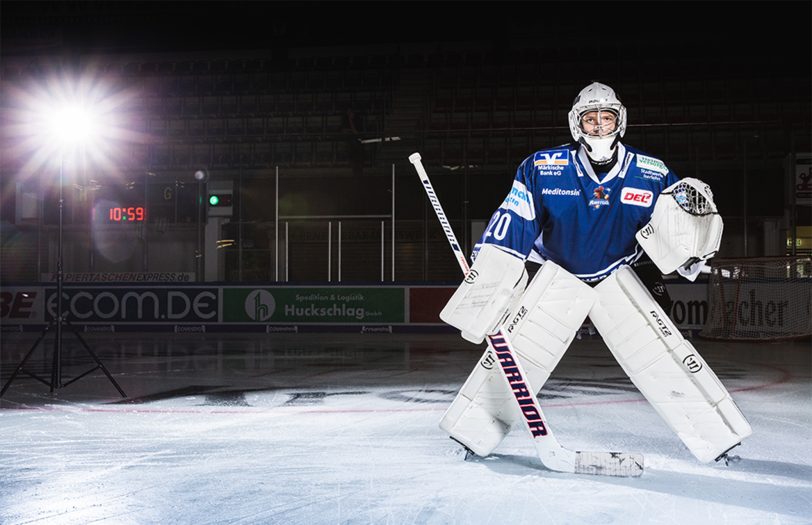 Torwart Jonas Neffin von den Iserlohn Roosters hat in der Saison 2020/21 gute Leistungen beim HEV gezeigt.