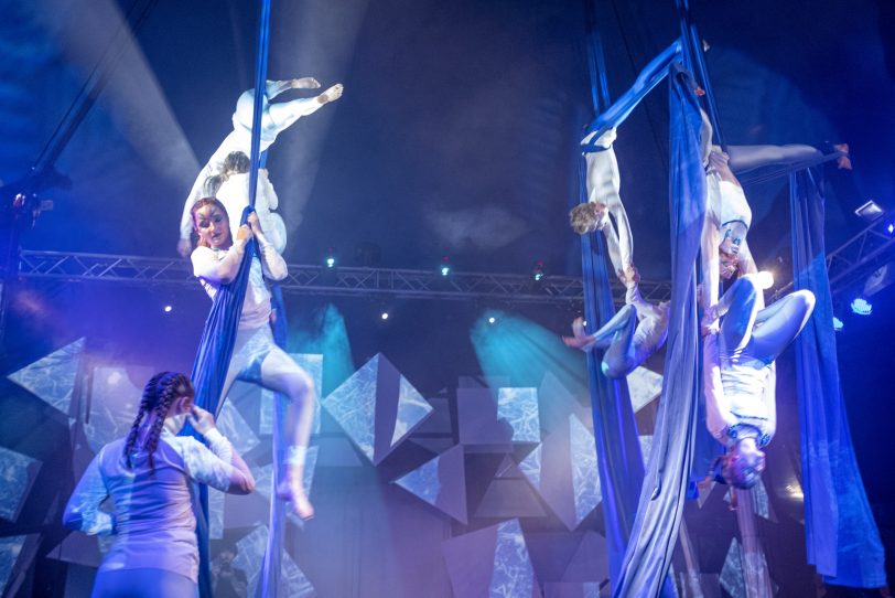 „Kuriosum“: Öffentliche Generalprobe beim Familiencircus Schnick-Schnack in Herne (NW), am Sonntag (16.06.2019).