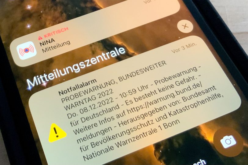 Warnhinweis zum bundesweiten Warntag per