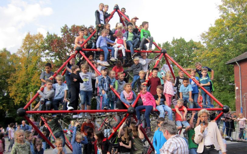 Beim Spielefest der Grundschule am Eickeler Park.