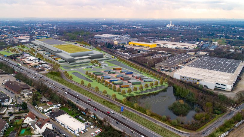 So soll das neue Lebensmittelverteilzentrum von Lidl an der Südstraße aussehen.