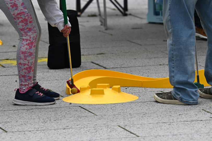 Übungsparcour im Minigolf