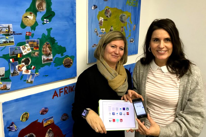 v.l. Tina Diebel (OGS-Fachbereichsleiterin) und Maria Hagemeister (Leiterin des Kindergartenwerks bei der AWO Ruhr-Mitte und gleichzeitig Kinderschutzfachkraft).
