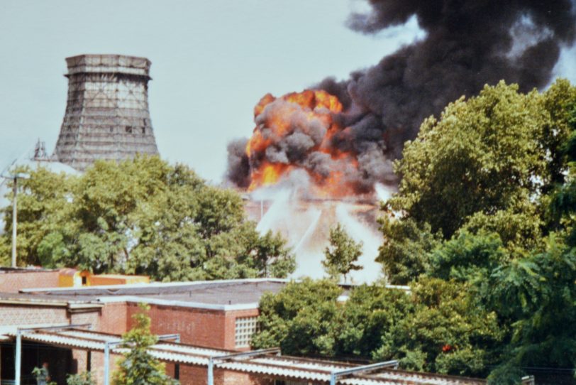 Der Großbrand am 5. und 6. August 1984 bei den Chemischen Werken Hüls an der Shamrockstraße.