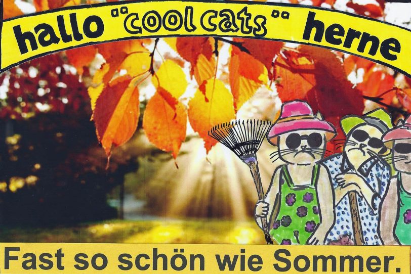 Laubfegen im Herbst.