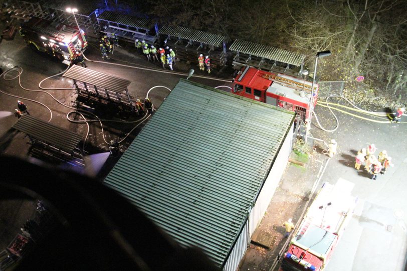 Übung der Feuerwehren auf dem Steag-Gelände.