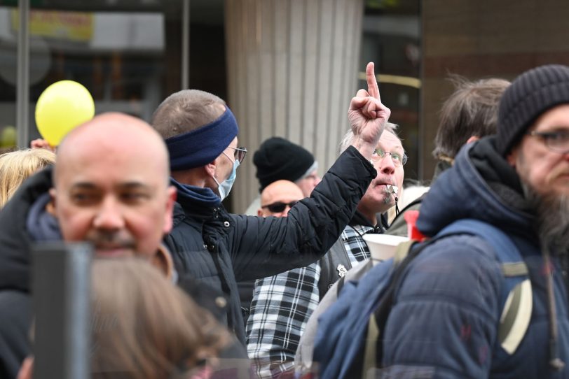 Großdemonstration der Impfgegner in der Wanner Innenstadt.