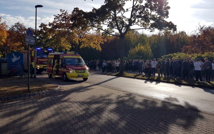Feuerwehreinsatz an der Erich-Fried-Gesamtschule.