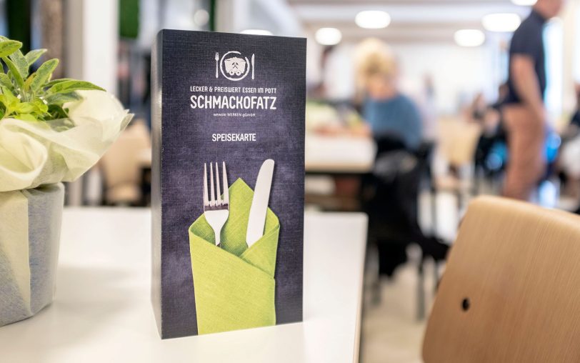 Die Kantine Schmackofatz: Seit 2018 ist sie im Technischen Rathaus beheimatet, Ende 2025 endet der Pachtvertrag und die wewole zieht sich als Betreiber zurück.