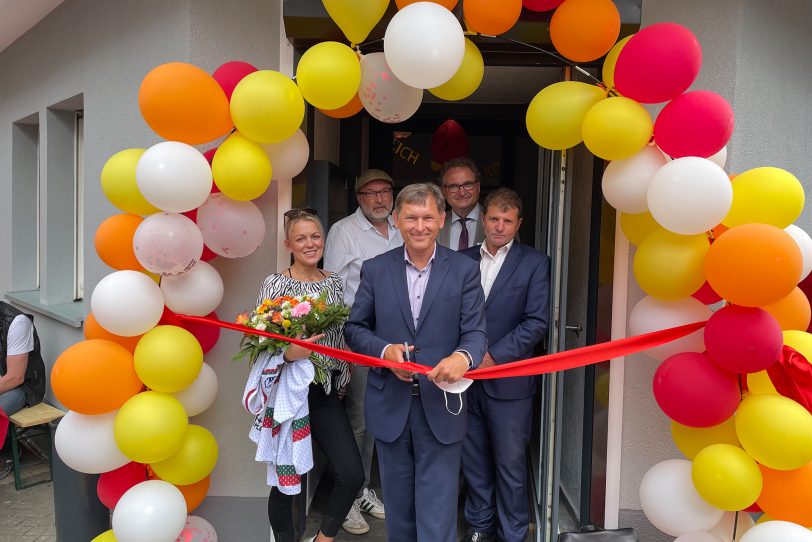 v.li. Kristin Pfotenhauer (Kadesch), Frank Köhler (GfS), OB Dr. Frank Dudda, Peter Nyhuis, Chefarzt des Marien Hospitals und Karl Weiß (Jobcenter).