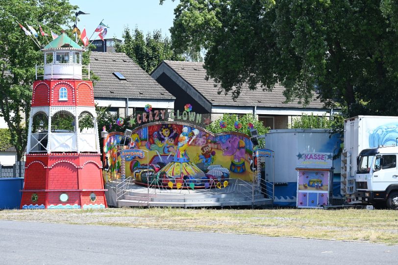 Aufbau der Cranger Kirmes 2022 - Stand 24.07.2022