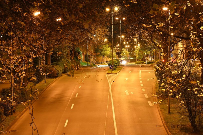 Leere Straßen während der Ausgangssperre in Herne