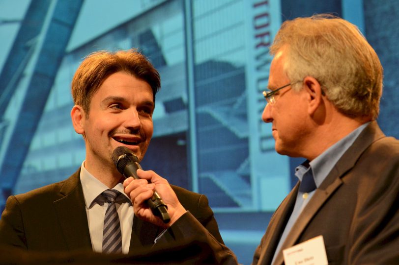 Hertens Bürgermeister Uli Paetzel und Moderator Uwe Dietz.