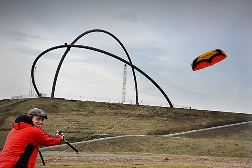 Drachenflieger auf der Halde.