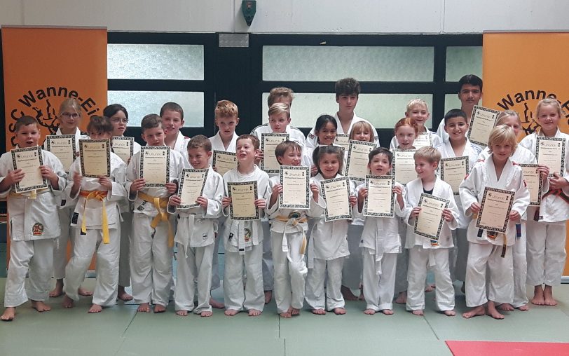 Judoka nach den Stadtmeisterschaften.