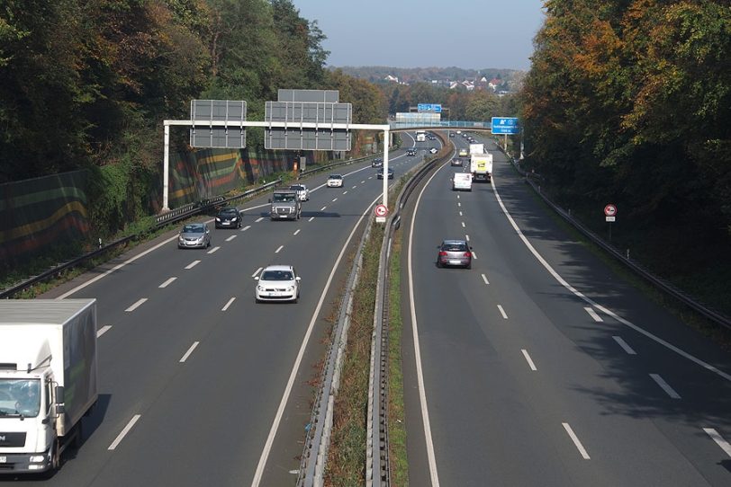 Die A43 Richtung Norden.