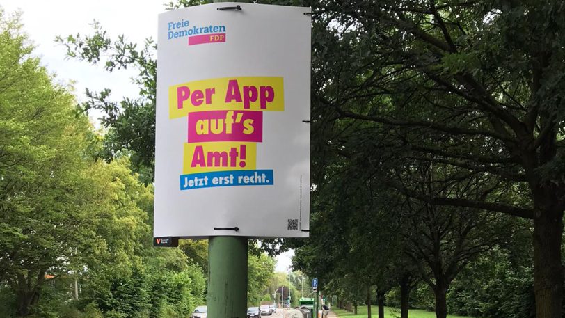 Ein Wahlplakat der FDP Herne - die Menge aller Parteien soll wieder eingedämmt werden (Archivbild).