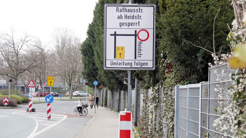 Die Fahrbahnerneuerung an der Rathausstraße.