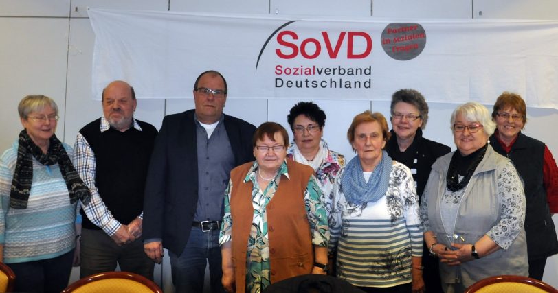 Ein Teil des SoVD-Kreisverbandes Herne bei einem Treffen im Jahr 2018: (v.l.) Hanne Ulbrich, Klaus Röder, Gerd Griese, Lore Röder, Gabi Pyka, Ingrid Fischer, Carola Griese, Rita Höfferling, Rosi Krause (Archivfoto).