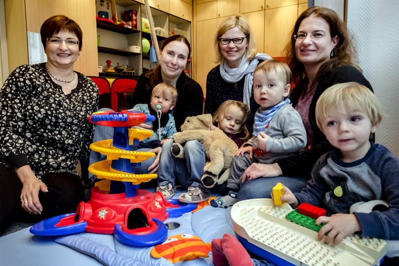 v.l. Ulrike Jäger, Alexandra Schröder, Esther Mattern (Fachberatung der Herner Tageseltern), Britta Hennig.