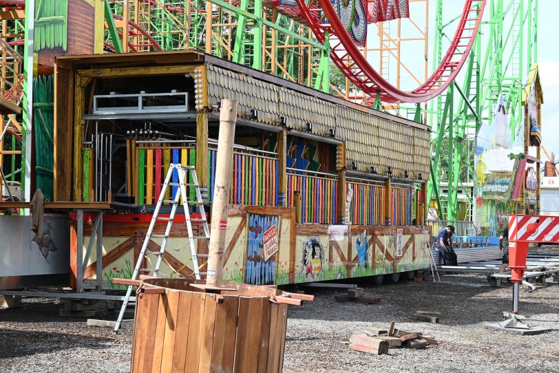 Impressionen vom Aufbau der 538. Cranger Kirmes vom 01.08.2022.