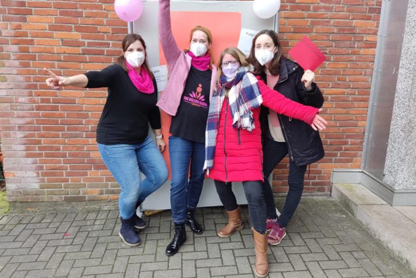 v.l. Stephanie Kirsch (Realschule), Uta Bücking (Tanz), Annelie Gogolla (Schattenlicht) und Lisa Götze (Realschule).