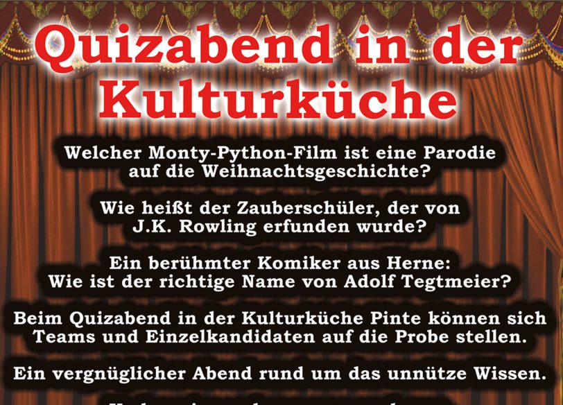 Die Kulturküche lädt zum Quizabend ein.