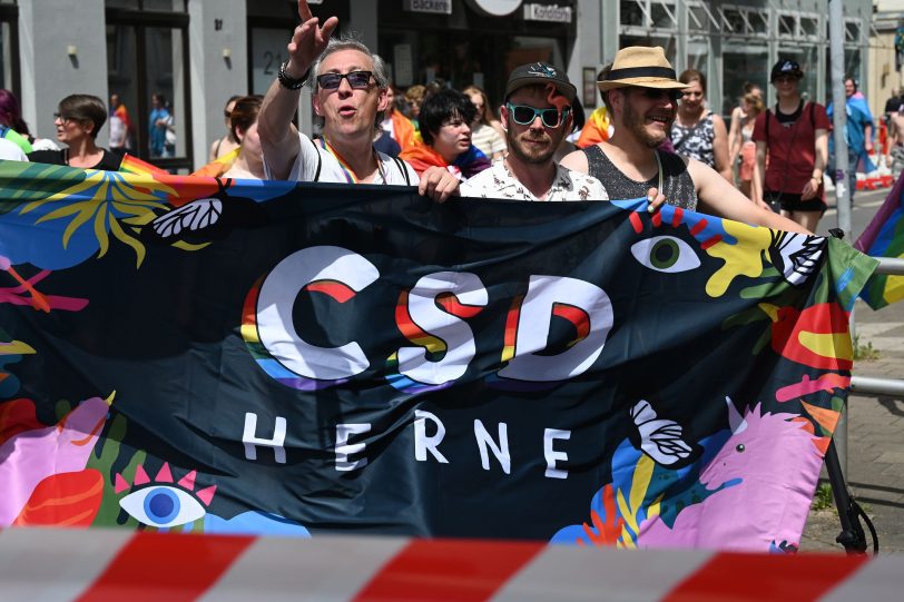 Rund 1.000 Teilnehmer waren beim CSD 2022 in Herne mit dabei.