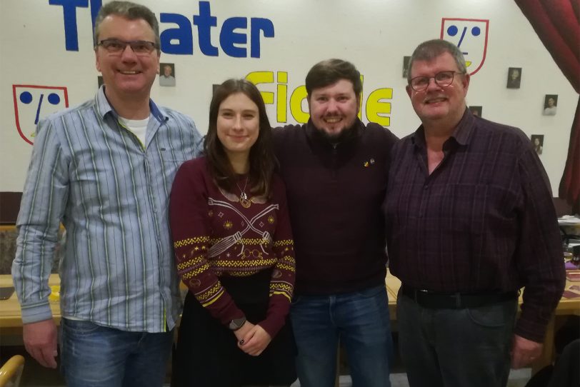 Vorstand 'Fidele Horst' Dezember 2022: Dieter Fregin, Lena Hortz, Tobias Weichert, Olaf Weichert.