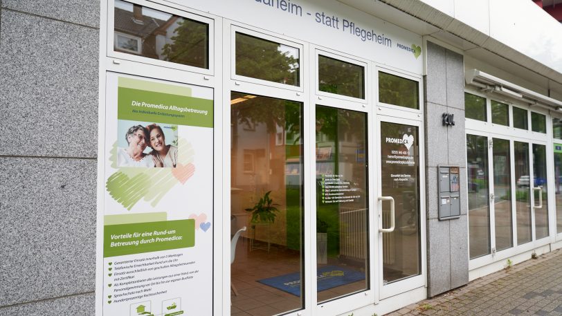 Endlich fertig und offen: Das neue Pflegebüro von Promedica Plus an der Edmund-Weber-Straße.