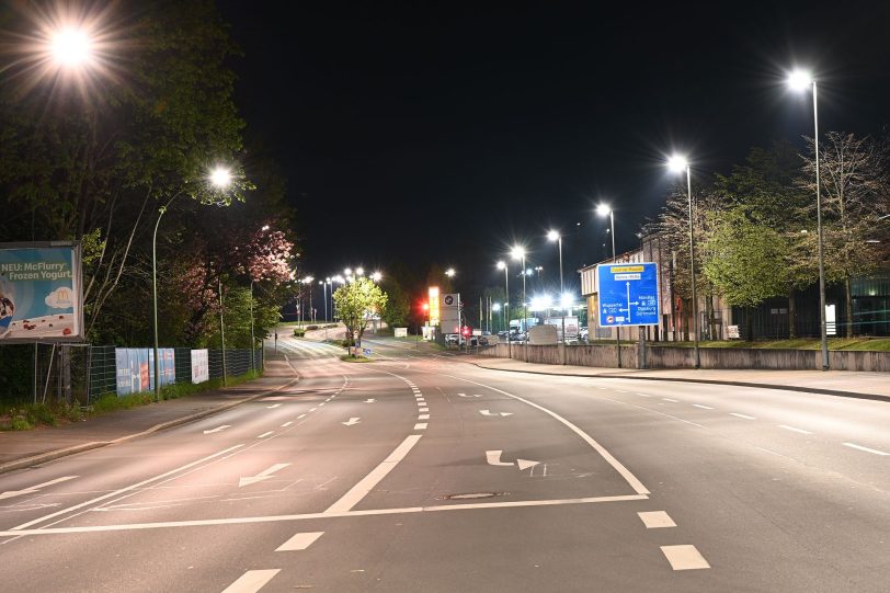 Leere Straßen während der Ausgangssperre in Herne