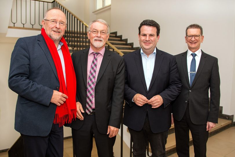 v.l. Axel Schäfer MdB, Heinz-Günter Held, Hubertus Heil, Andreas Gülker.