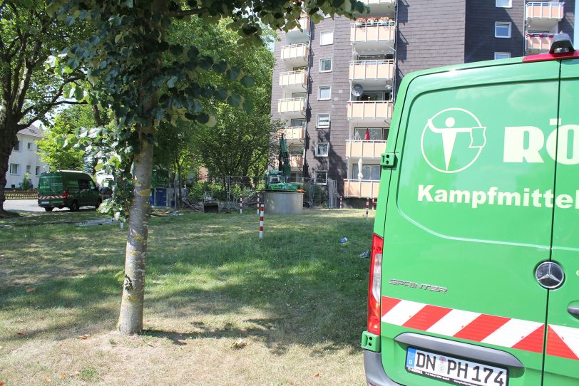 Kampfmittelfund an der Kastanienallee am Donnerstag (23.6.2022).